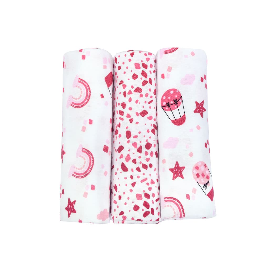 Cueiro Flanelado Paninho Bebê 80cmx80cm Kit 3 Un. Coleção Capadócia Minasrey