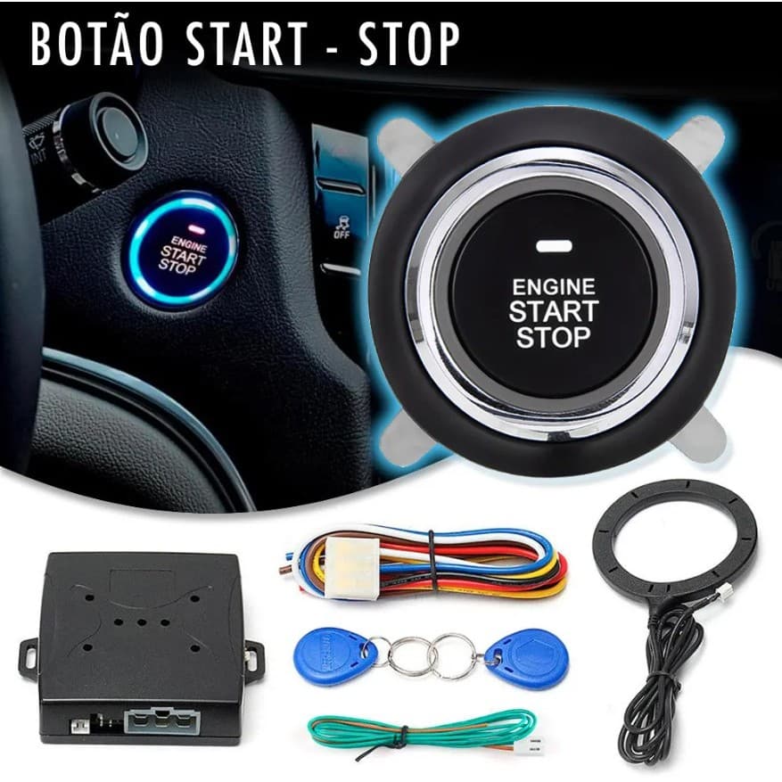 Botão Start Stop Universal Ignição Partida Eletronica Sistema Inteligente Motor Carro