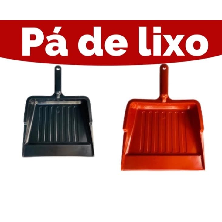 Pá Coletora de Lixo Plástica Resistente com Cabo Ergonômico 30cm Sortido