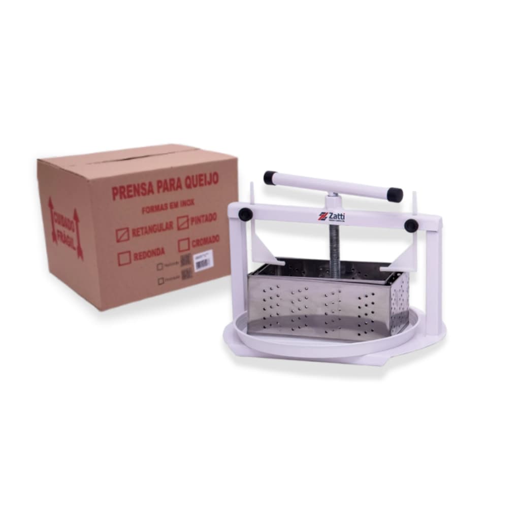Prensa Queijo Com Forma Retangular Com 1 Forma Média e 1Forma Grande Inox 430