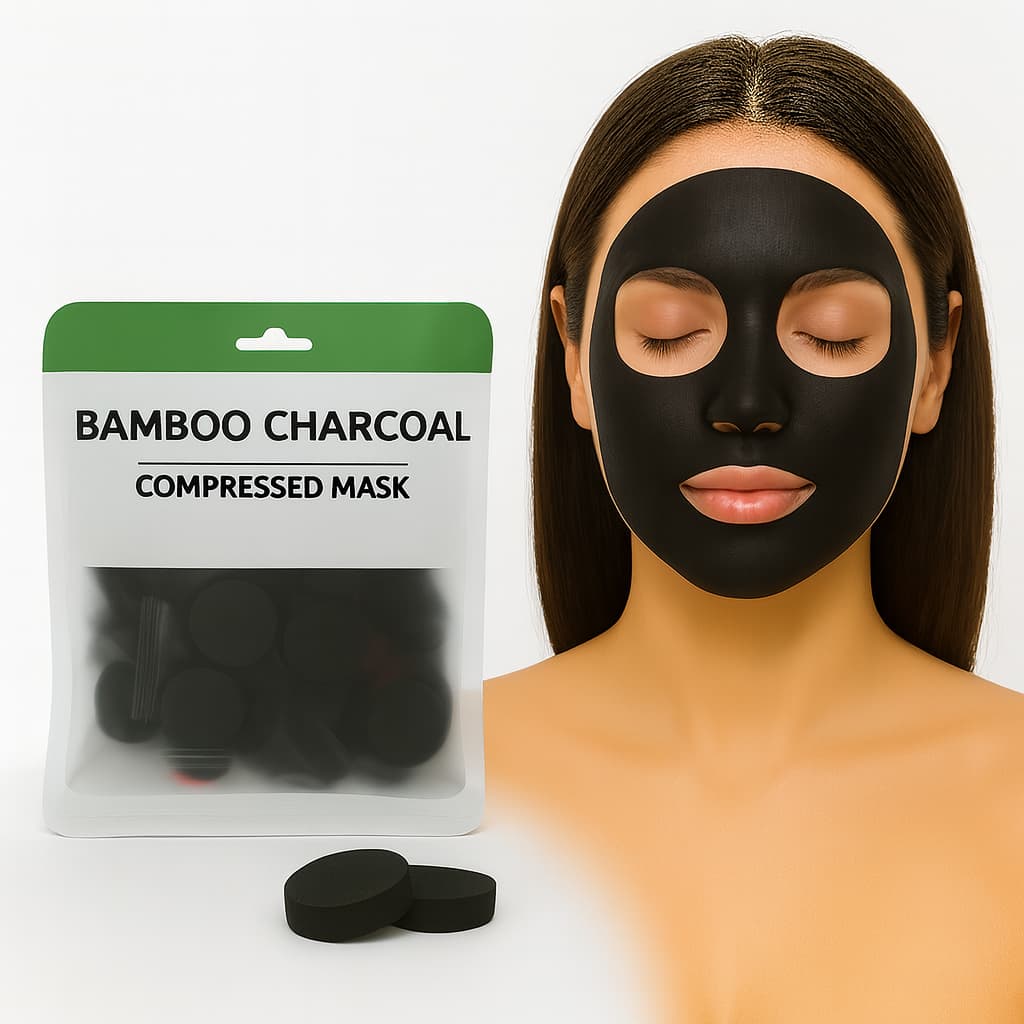 Kit com 50 Máscaras Pretas Desidratadas de Carvão Ativado – Ideal para Skincare e Estética Facial