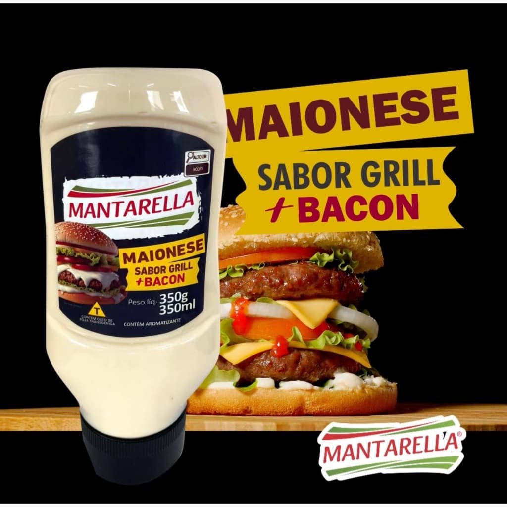 MAIONESE MANTARELLA 350g para lanches Gourmet - Grill, Grill + Bacon e American Burger