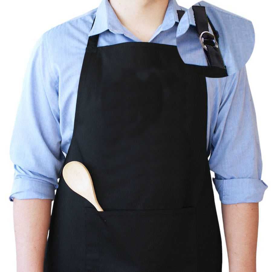 Avental Oxford C/ Bolso Uniforme Restaurante Evento Chef Garçon Churrasqueiro com Bolso e Regulagem com Bolso Grande