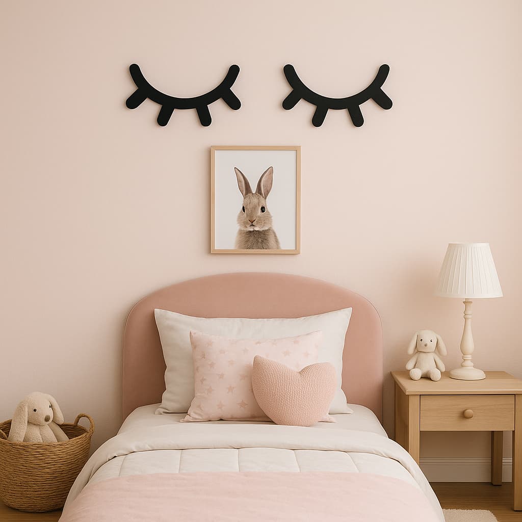 Cílios MDF Decorativo 40cm Parede Quarto Infantil Penteadeira Estética