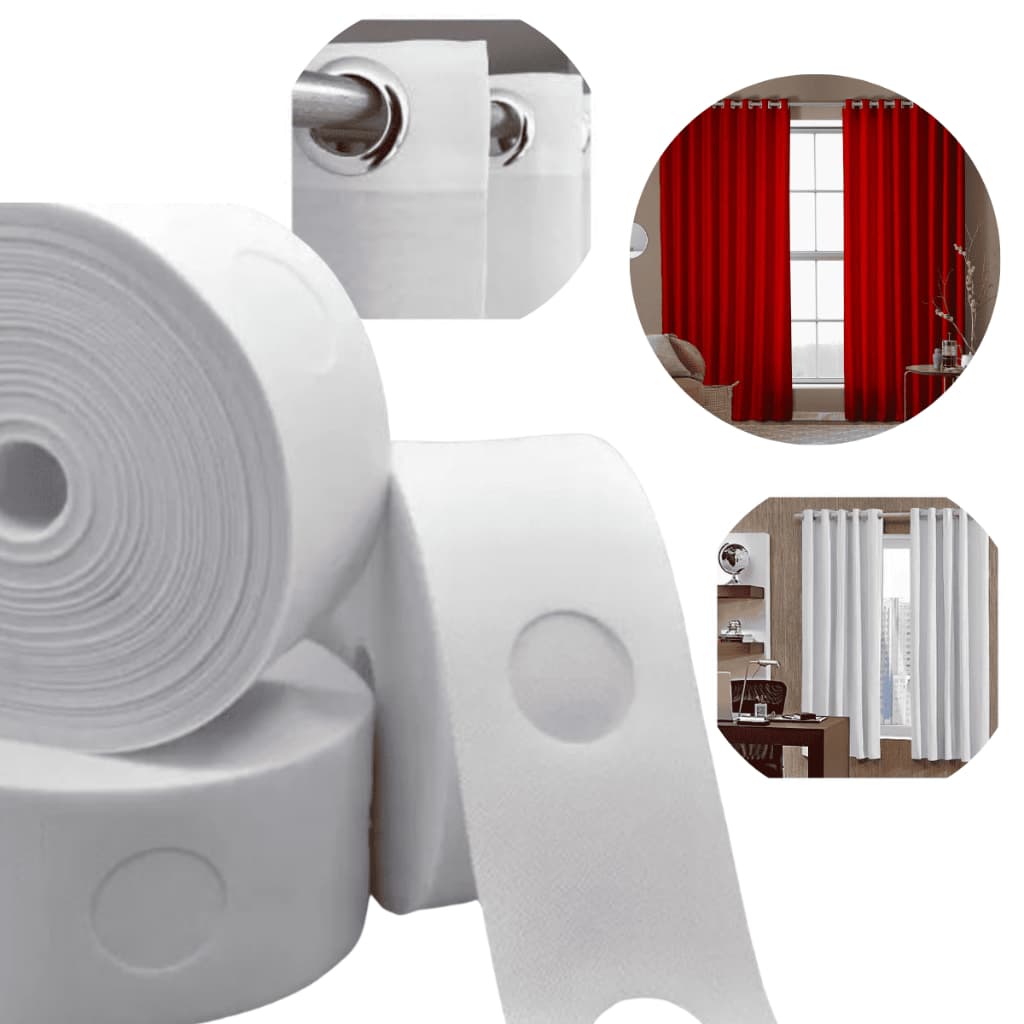 Entretela Plastica Para Cortinas Com Furo 10mts Ilhós Argola
