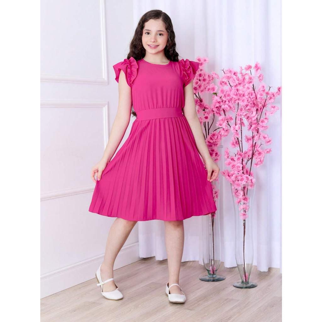 Vestido Plissado Juvenil.