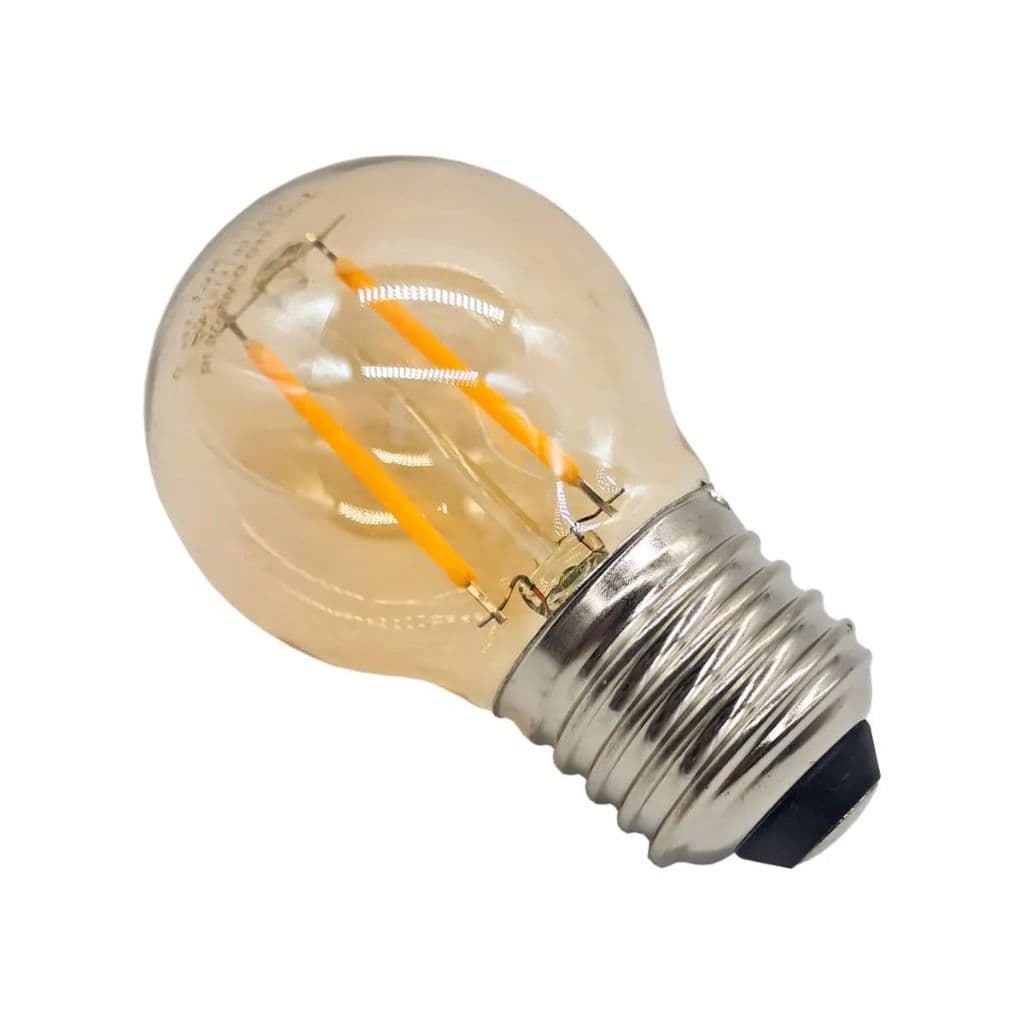 Kit 20 Lâmpadas Retro Filamento Led G45 2w Luz Âmbar Bivolt 2000k Ambar