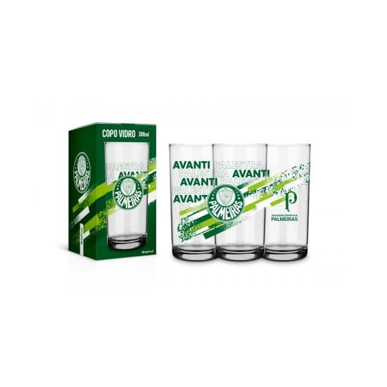Copo De Vidro 300ml Palmeiras Flamengo Sao Paulo Corinthians Oficial Licenciado