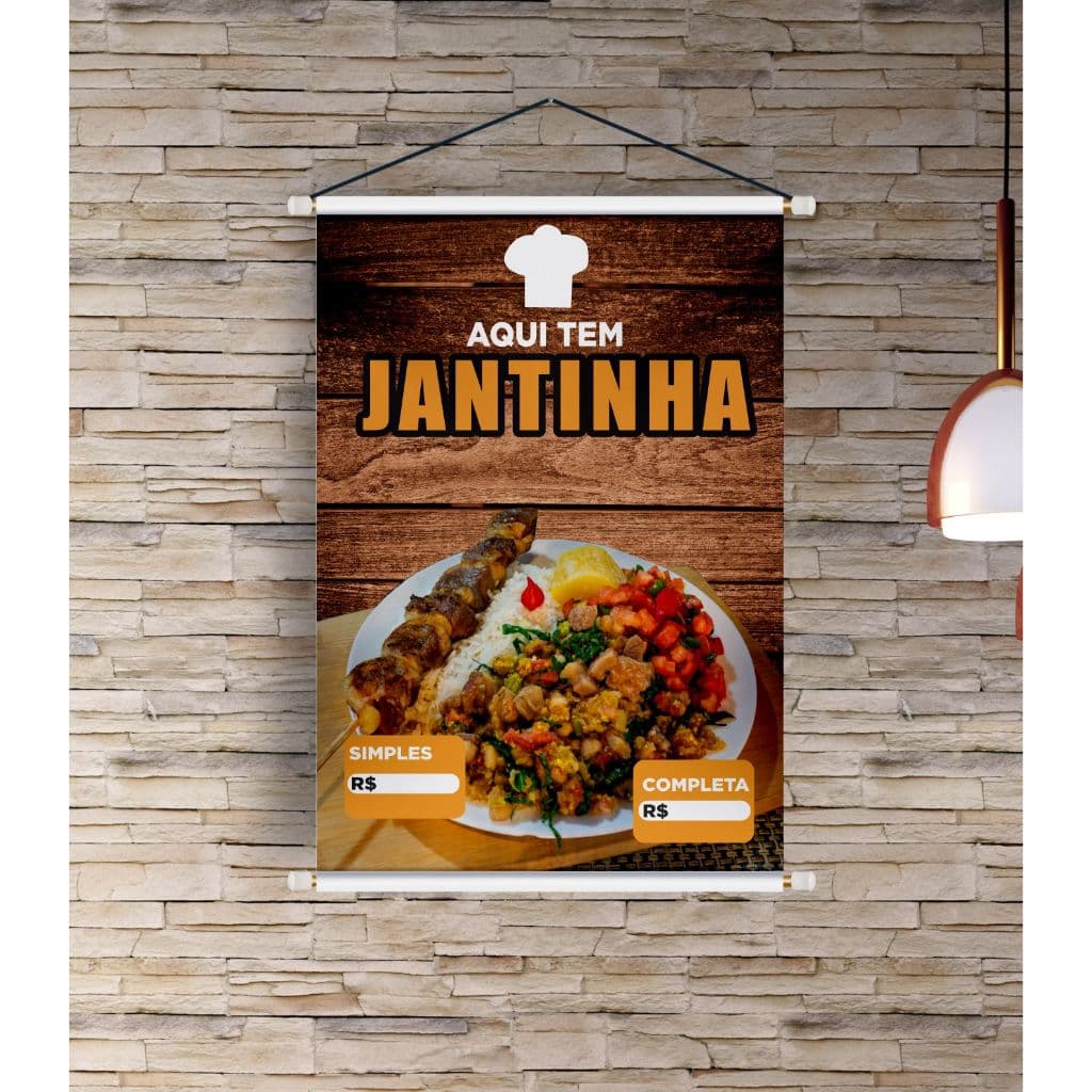 BANNER COMERCIAL ARTE PRONTA - AQUI TEM JANTINHA