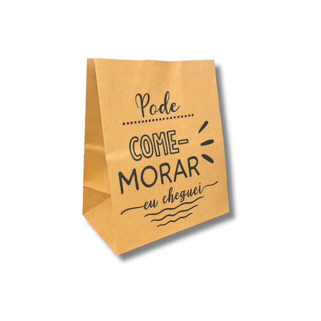 Saco De Papel Kraft Lanche Delivery Embalagem 18x9x28 Pequeno - 100 Un