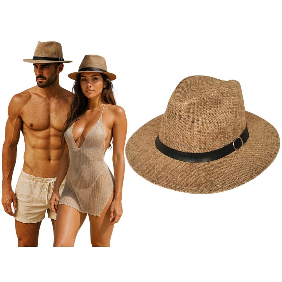 Chapéu Panamá resistente água masculino feminino praia agro casual proteção solar unissex