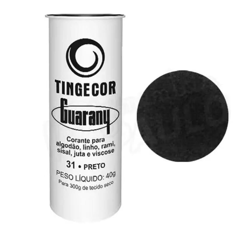 Corante tingecor guarany preto 40g tinge tecidos