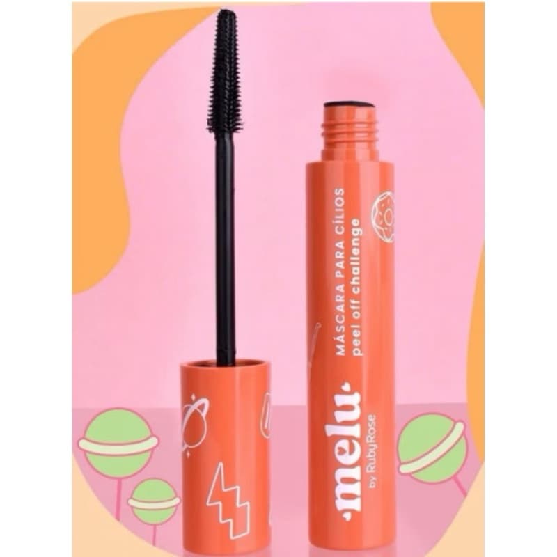 Mascara De Cilios Melu Ruby Rose Rimel Peel Off Alta Fixação SUPER ALONGAMENTO
