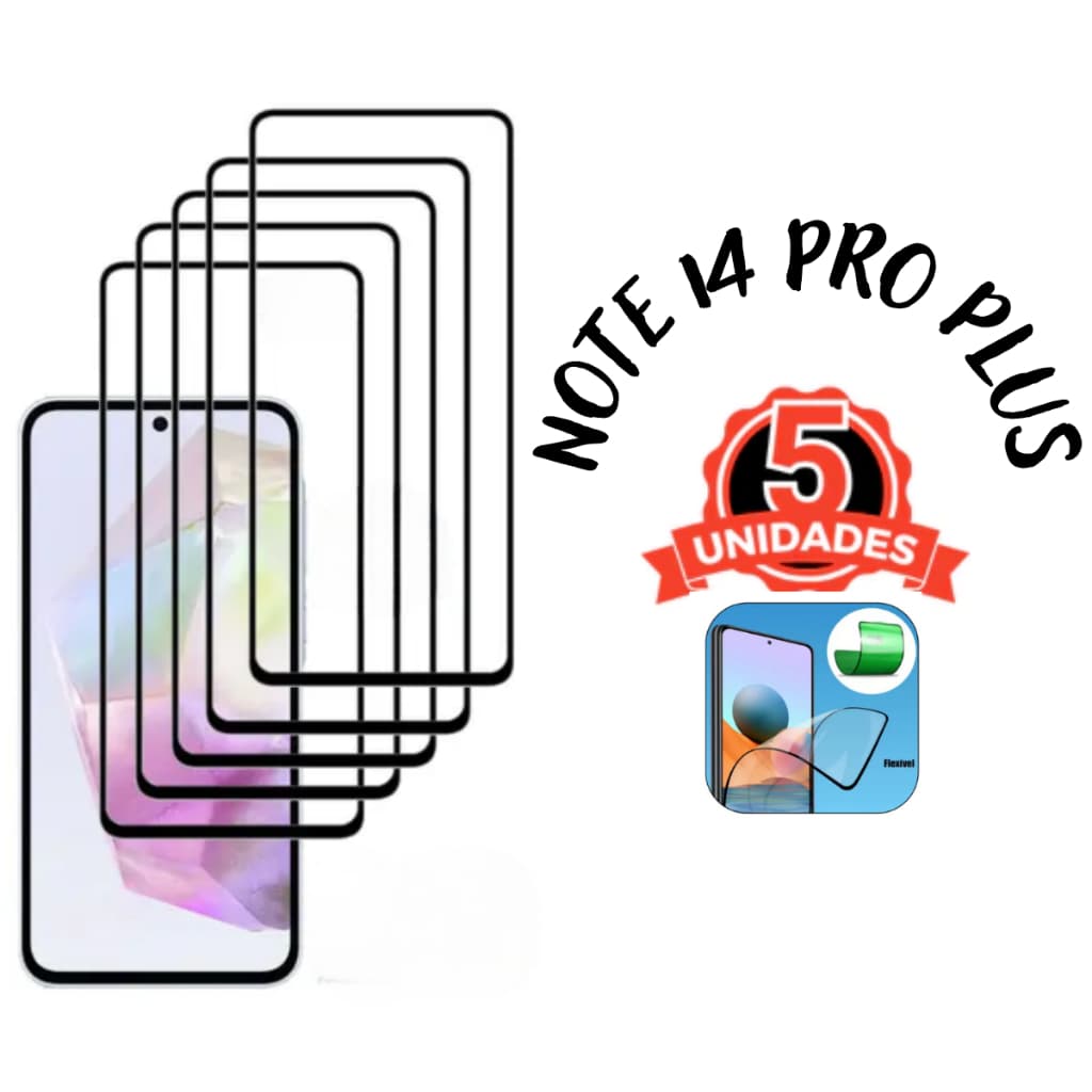 5 Películas Cerâmica 9D Para Xiaomi Redmi Note 14 Pro Plus