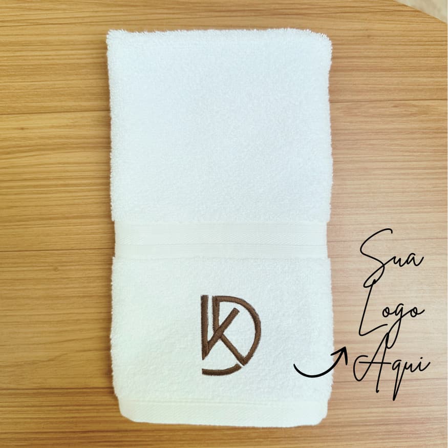 Kit Toalhas de Lavabo (Mão) em Algodão Egípcio -  Logo ou Monograma Bordados (2, 5 ou 10 un.)