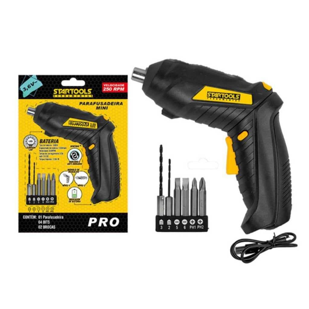 Mini Parafusadeira Recarregável Elétrica  3.6V  potente Led