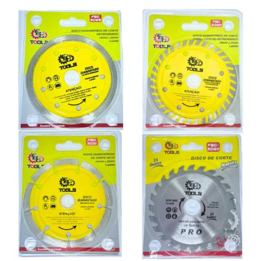 KIT 4 DISCOS DE CORTE DIAMANTADOS