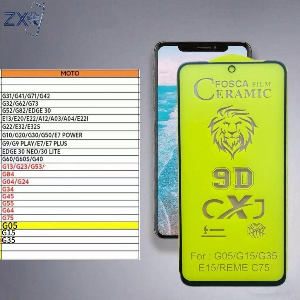 Película Fosca Cerâmica Flexível 9D Hidrogel MOTO G 56/G05/G15/G35/G75/G64/G55/G45/G34/G04/G24/G84/G13/G60/G22/G10/E13/
