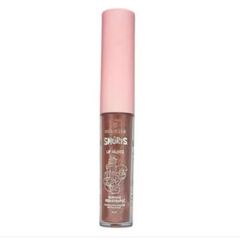 Lip Gloss Smurfs Brilho Glow Mia Make Cor Cuidado Desastrado - Marrom
