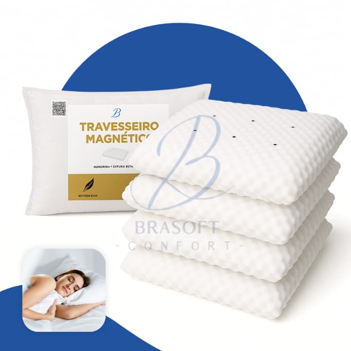 Kit 2 Travesseiro Magnetico Com Infravermelho Terapêutico Premium