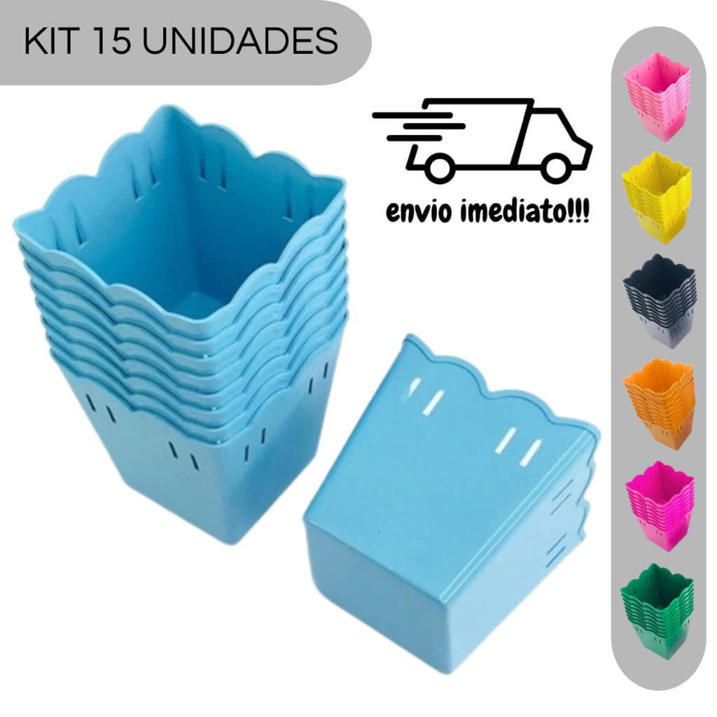 Kit C/15 Cachepot Plástico Passa Fita - Centro de Mesa Lembrancinhas