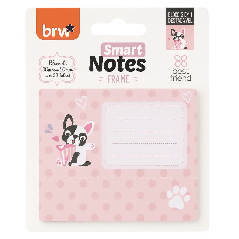 KIT COM 4 BLOCO SMART NOTES FRAME 3EM1 90X90 MM - 30FLS  ( BLOCO DE ANOTAÇÕES)
