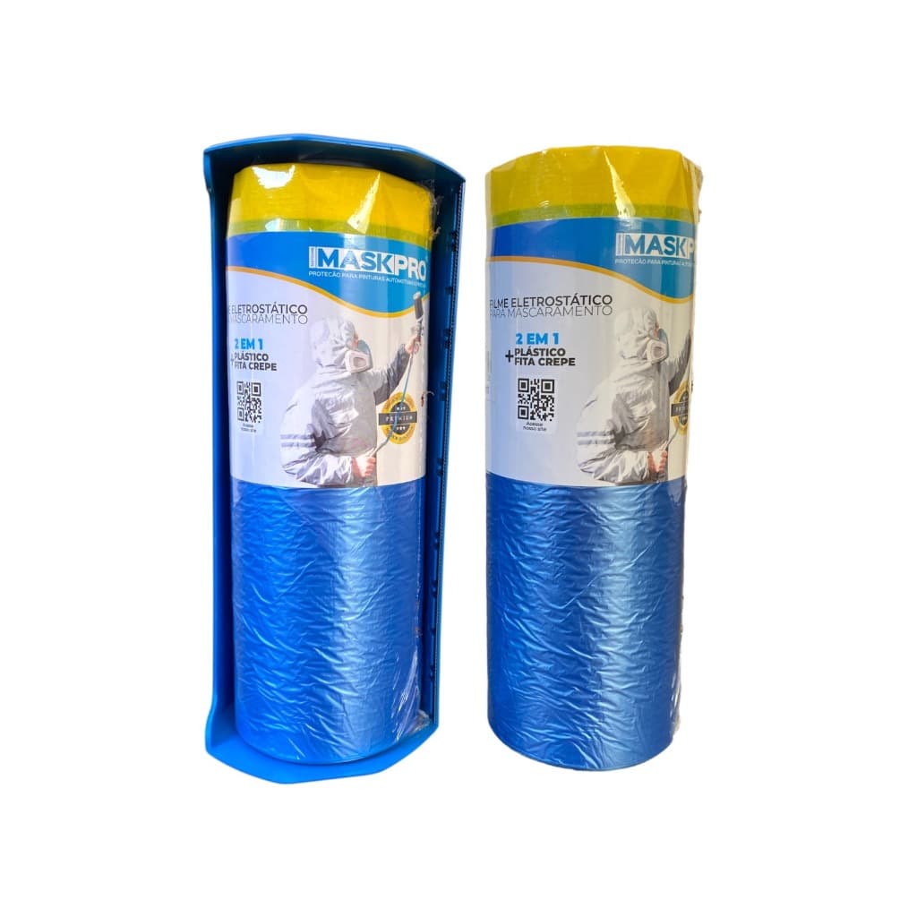 Kit Filme Mascaramento Eletrostático Com Dispenser 1,8m X 25m + Filme Eletrostático 1,2m x 20m