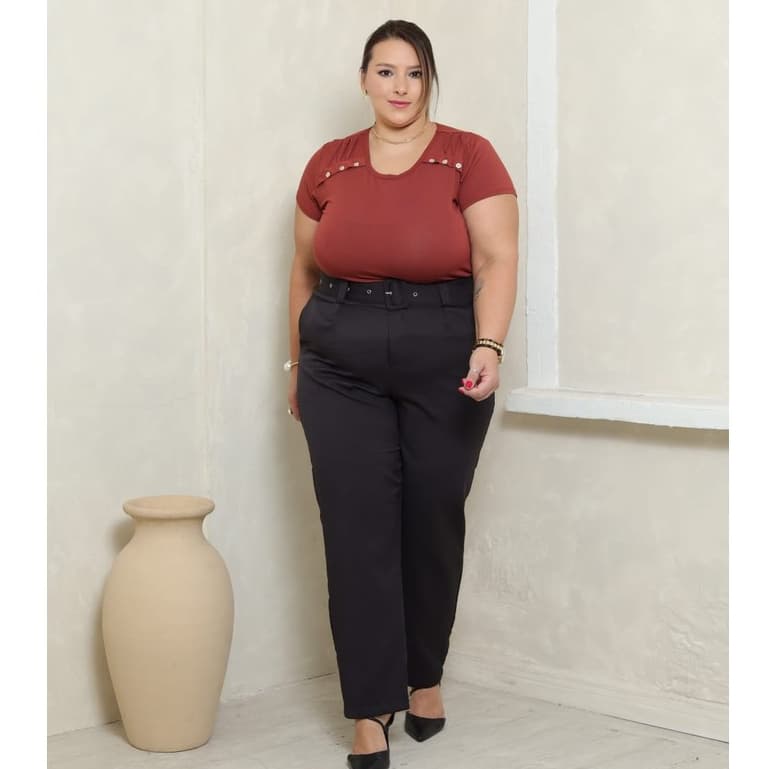 Blusa de Malha Plus Size Envio Rápido Confortável Plus Size  Blusa Soltinha