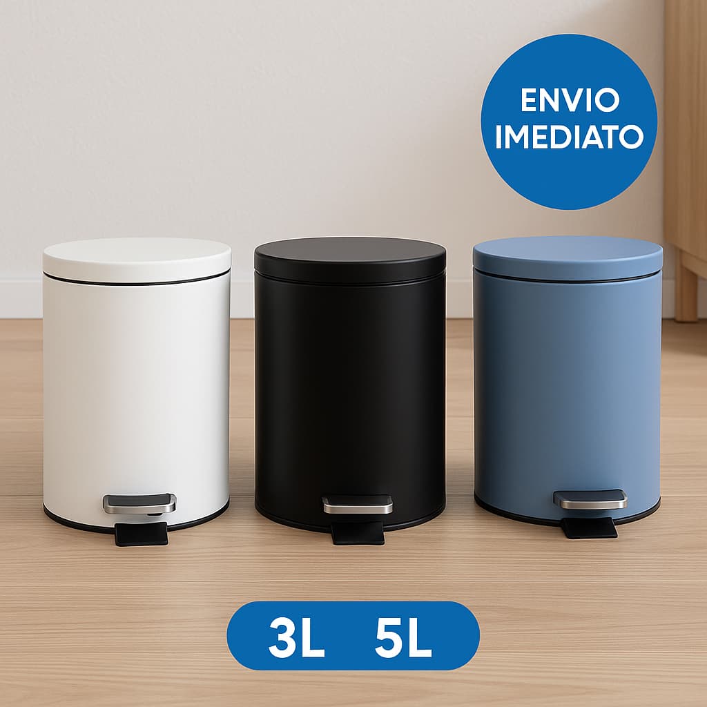 Lixeira Inox 3L 5L Pedal Cesto Balde Interno Removível Banheiro Cozinha Lixo Acabamento Matte