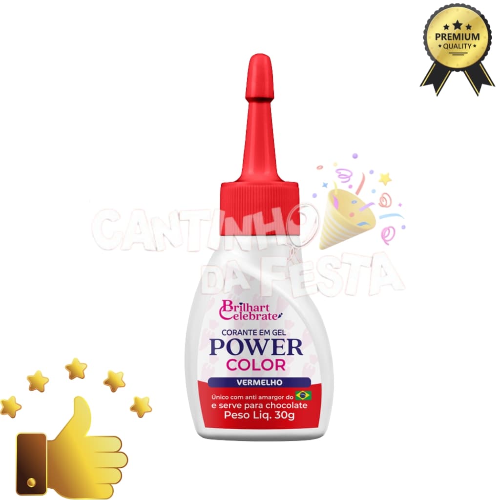 Corante Alimentício Vermelho Intenso 30g Power Color Morango do Amor Confeitaria Festa