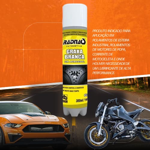 Lubrificante Aerosol Graxa Branca Radnaq Spray  300ml