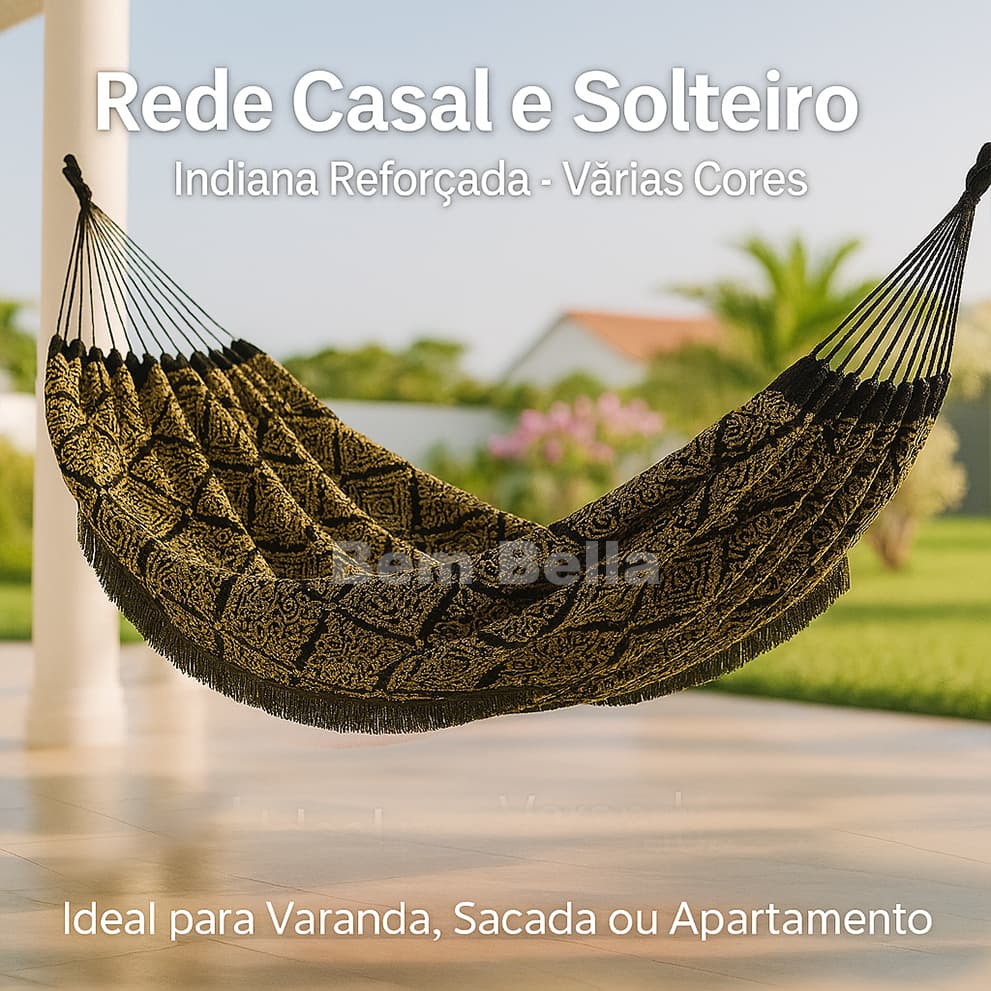 Rede de Dormir Descanso Casal e Solteiro Indiana Reforçada 4m Varanda Sacada Estampas variadas cores