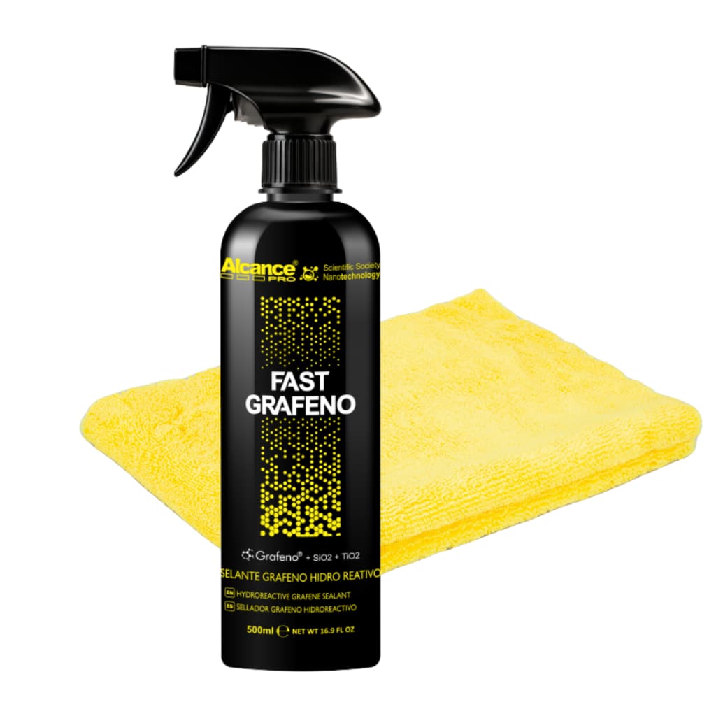 Cera Liquida Selante Hidro Reativo Alto brilho Toque Liso - Fast Grafeno 500ml Alcance + Toalha Microfibra 350GSM