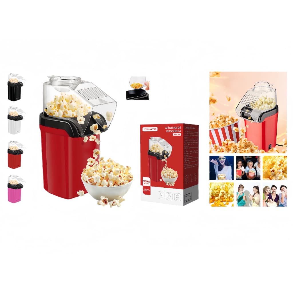 Pipoqueira Elétrica Ar Quente Máquina Fazer Pipoca Sem Óleo - 110v/220v Cozinha Cinema Filmes Saudável Potente