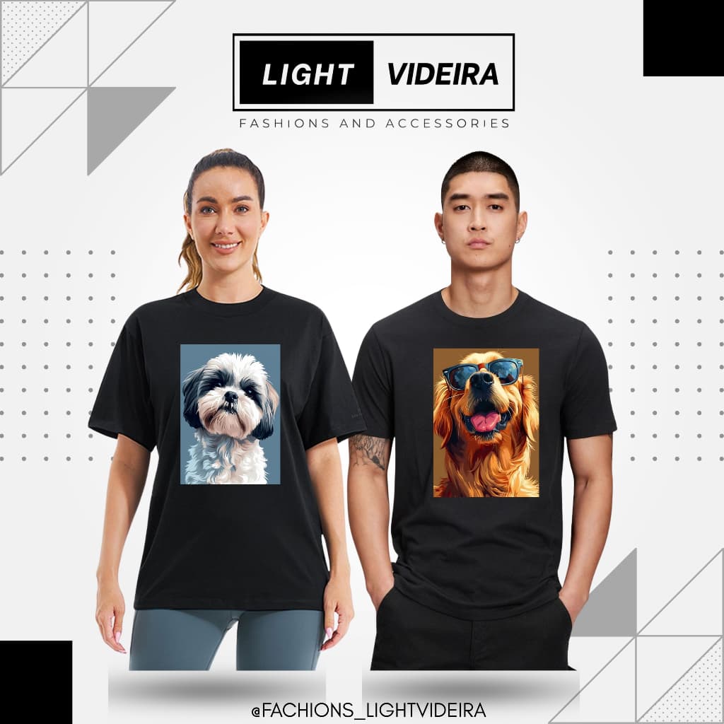 Camiseta Estampa Cachorro Realista Pet Lovers – Unissex Algodão Premium Presente Fofo