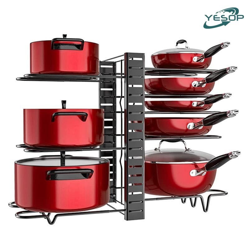 Organizador Ajustável De Tampas De Panela Com 8 Camadas Para Bancadas E Armários De Cozinha Yesop