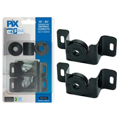 Suporte Tv Fixo Universal 10 A 85 - Compacto Cor Preto