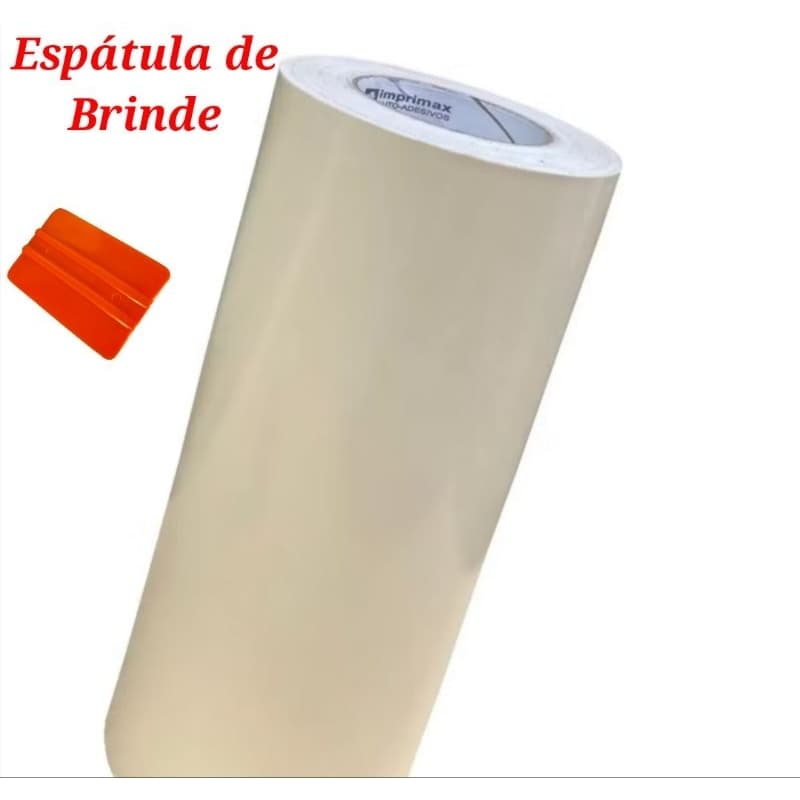 Adesivo vinil Bege brilho 10 metros por 50cm + espátula para envelopamento móveis, mesa, casa lavável, auto colante.