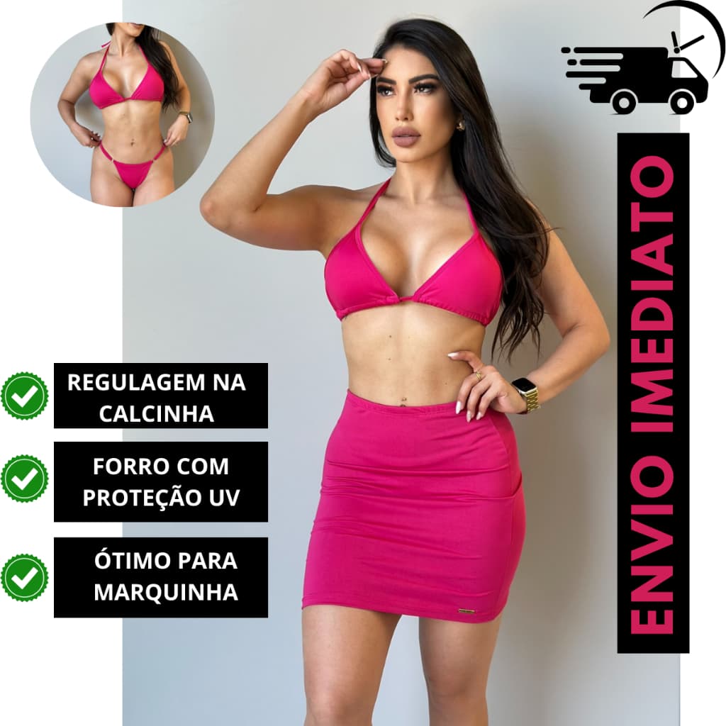 Biquini 3 peças Ou Biquíni De Fita Com E Sem Saida De Praia Premium Envio Rápido