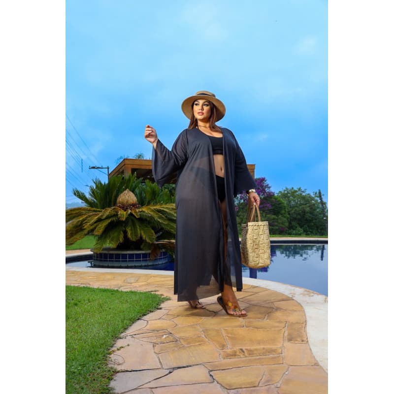 Saída de Praia Plus Size Leve e Respirável – Ideal para o Verão