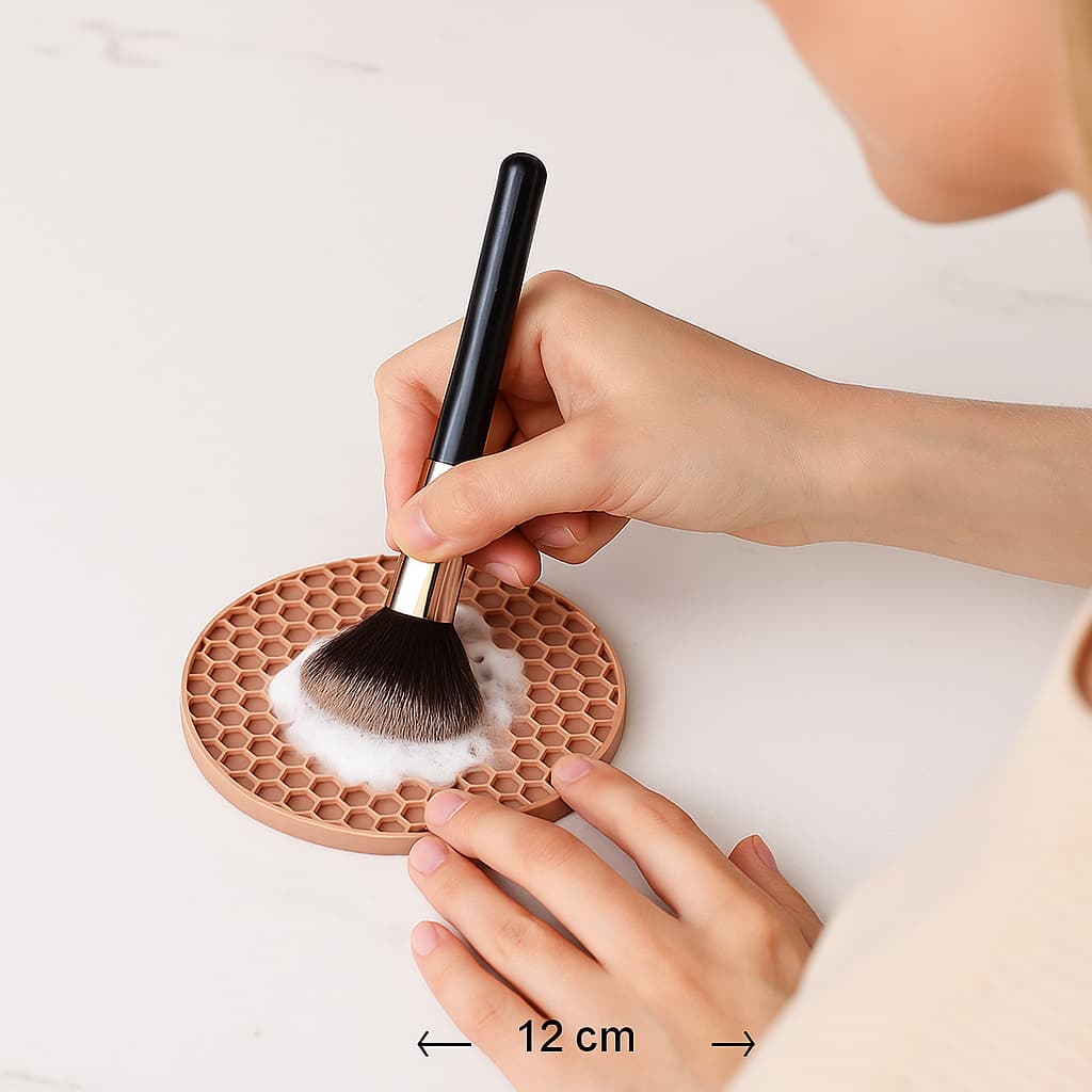 Tapete Limpeza De Pinceis Redondo Silicone Texturizado
