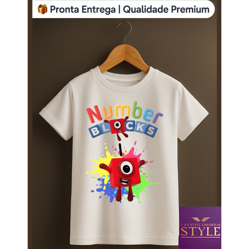 🔥 Camiseta Infantil NumberBlocks Personalizada | Alegria e Cor nas Aventuras dos Números!