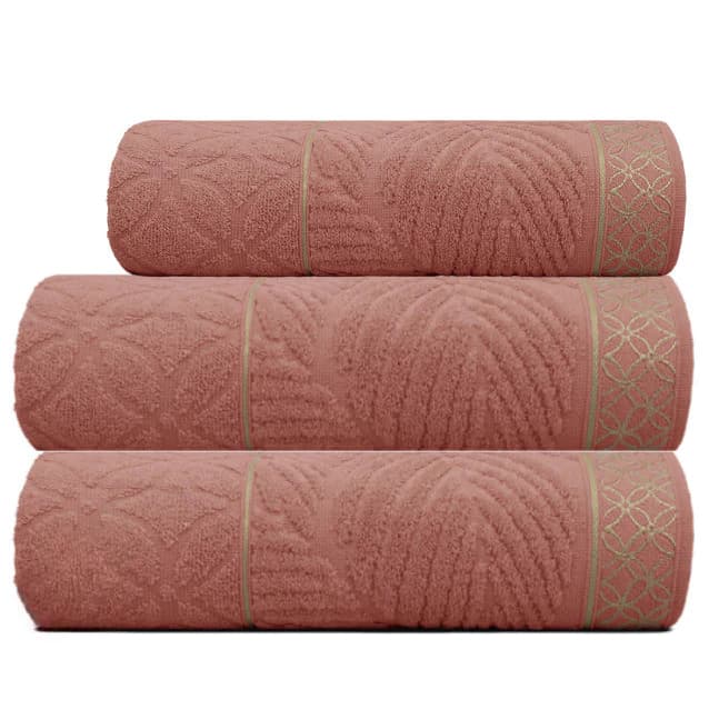Jogo/Kit 3 Toalhas (2 Banho + 1 Rosto) Grossa Macia Alta Absorção Super Luxo Algodão Premium Nativa