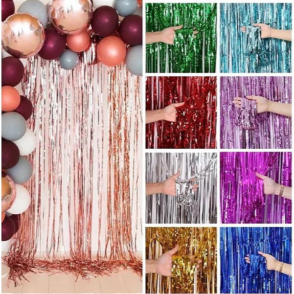 Cortina Metalizada Fita Painel 2 Metros por 1M Festa Decoração