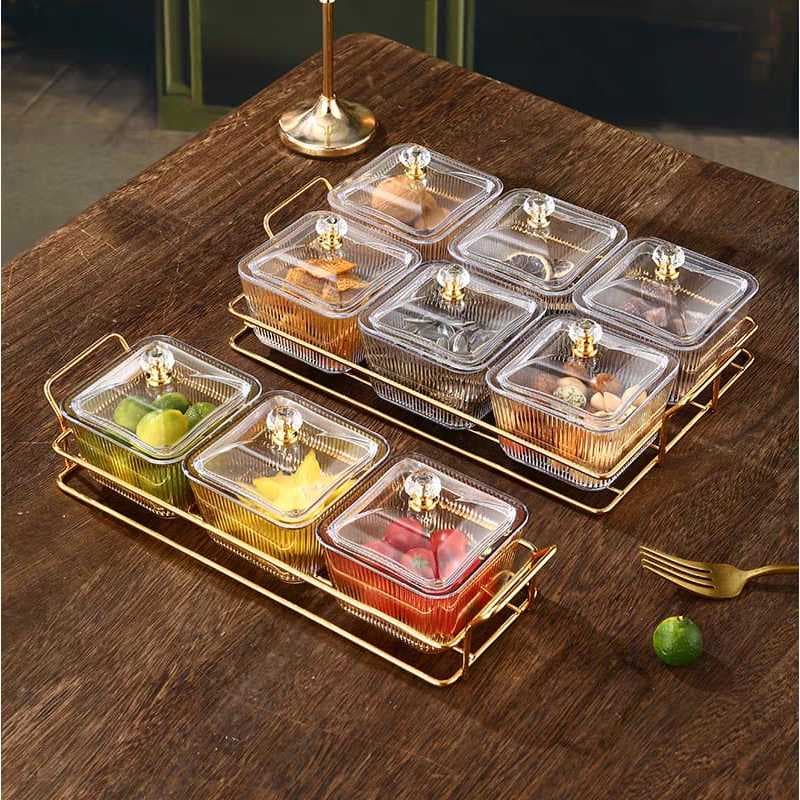 Pote organizador bomboniere para alimentos com tampa com detalhe de cristal luxo