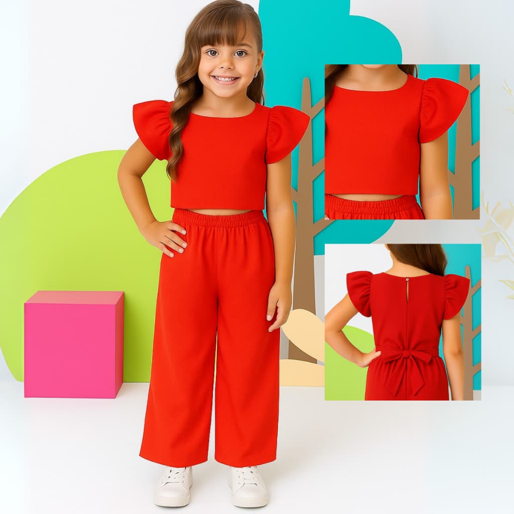 CONJUNTO CALÇA E BLUSA INFANTIL MENINA CASUAL FESTA IGREJA ANIVERSARIO