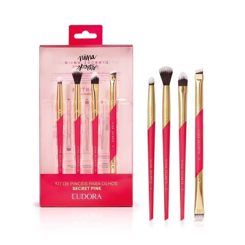 Kit Pincéis para Olhos Secret Pink Niina Secrets Eudora