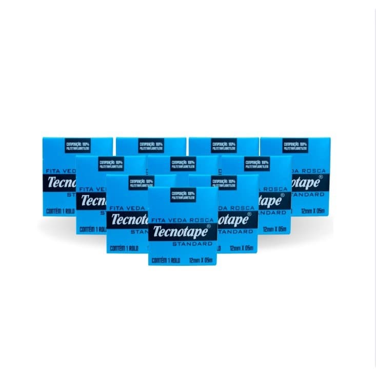 Fita Veda Rosca Tecnotape 18mm x 50m - 10 Unidades
