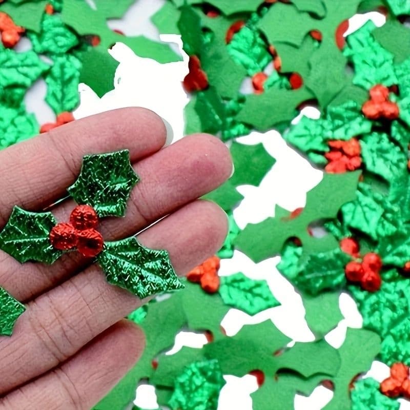 Aplique De Natal Azevinho 3.5cm Em Poliéster