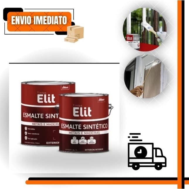 Tinta Esmalte Sintético Brilhante ELITE 3,6L | Metal Madeira Portão Secagem Rápida